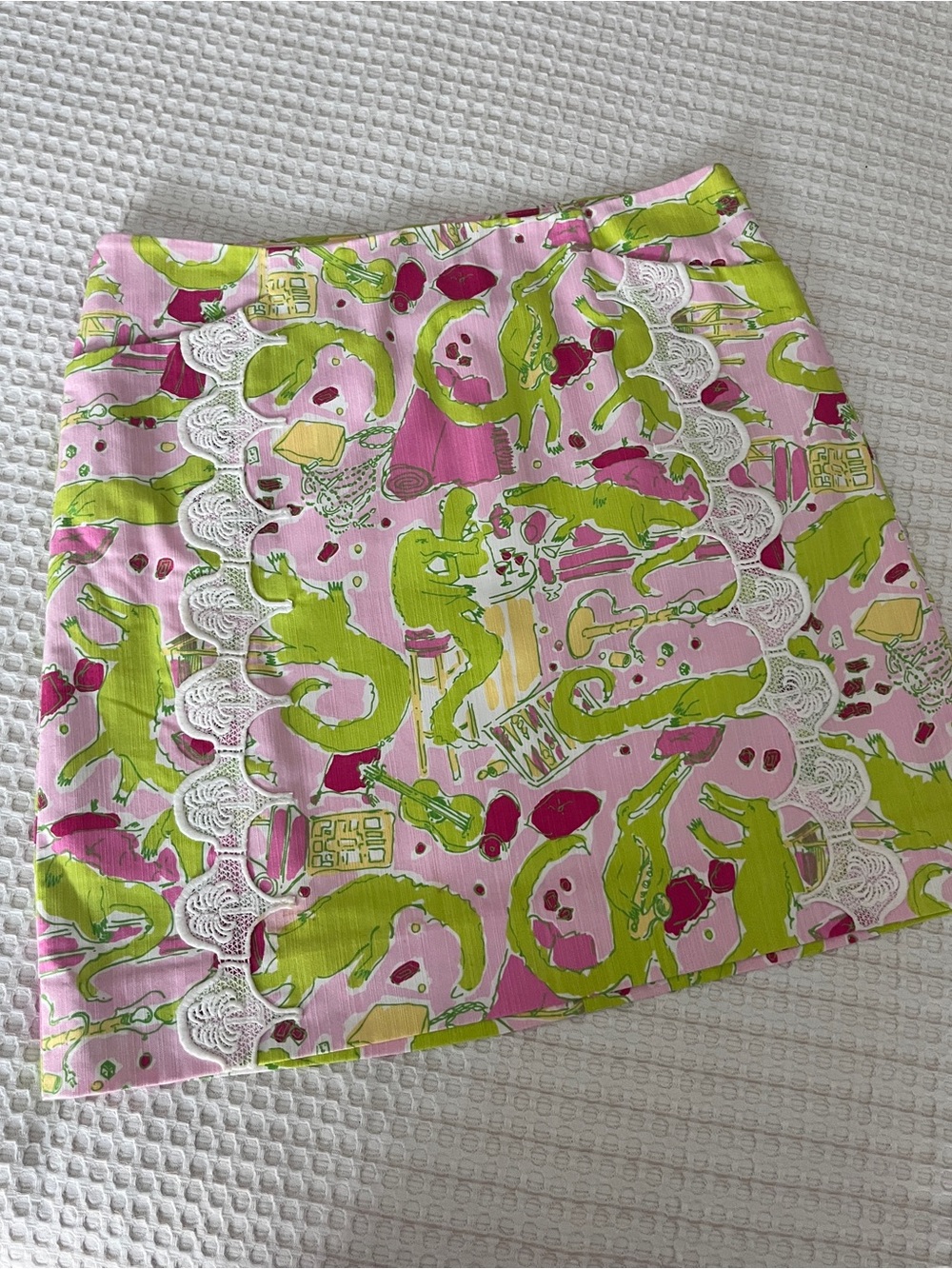 NWOT Lilly Pulitzer ORIGINALS Alligator FRISKY BUSINESS Skirt Lace SIZE 2